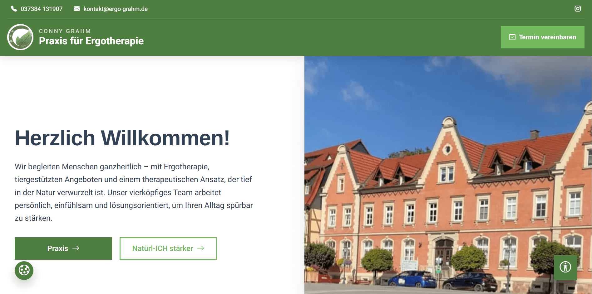 Screenshot der Website von Ergotherapie Conny Grahm