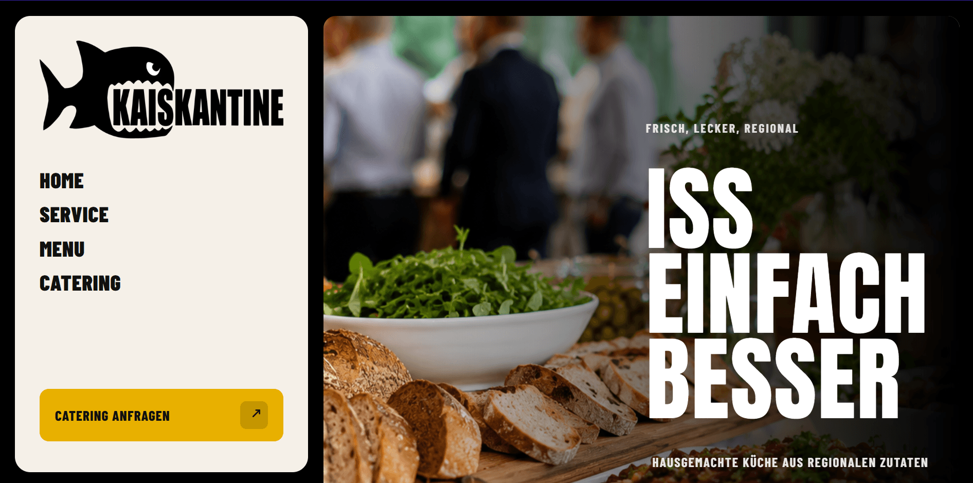 Screenshot der Website von Kais Kantine