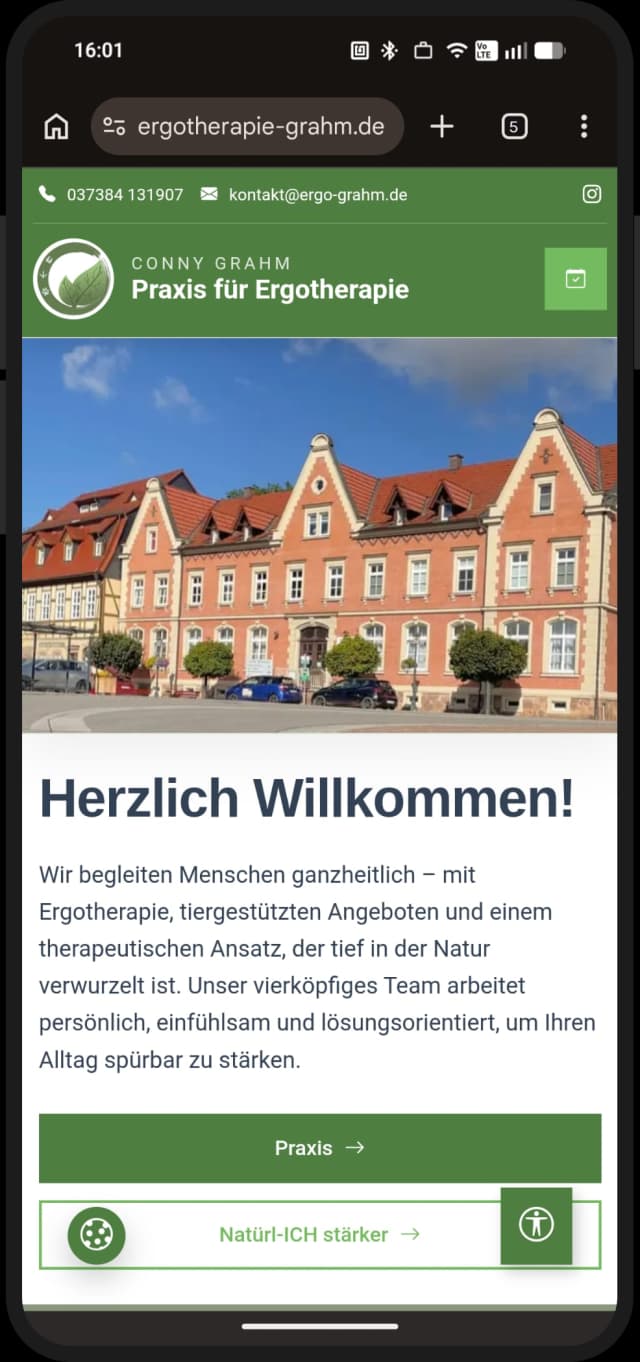 Beispiel einer mobilen Website – echter Code von Grahm Digital